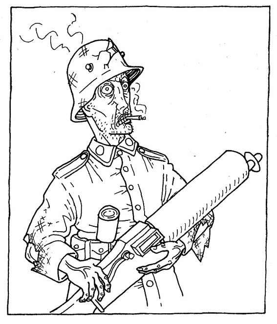 567x663 Self As A Soldier, Homage To Otto Dix By The Black Cat