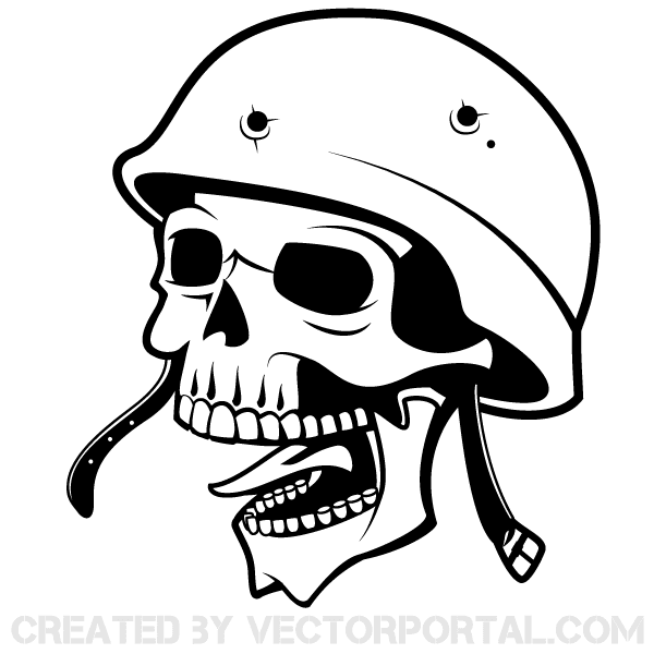 600x600 Soldier Skull With Helmet Vector Art 123freevectors