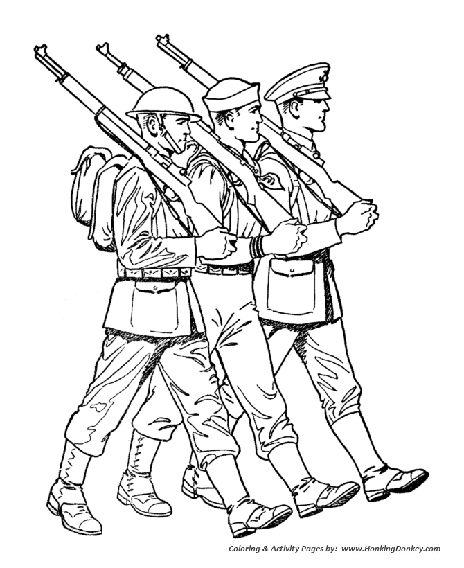 670x820 Armed Forces Day Coloring Pages Ww1 Us Marine, Sailor, Amp Soldier