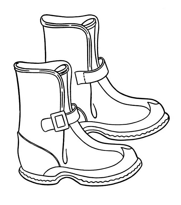 600x678 Solid Winter Season Boots To Wear Coloring Page
