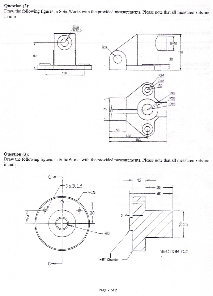 737x1024 Draw Following Figures In Solid Works