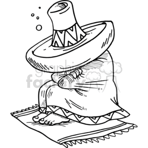 300x300 Royalty Free Mexican Sleeping Under His Sombrero 372142 Vector