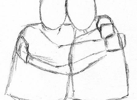 450x330 Four Easy Methods For Drawing People Hugging Let's Draw People