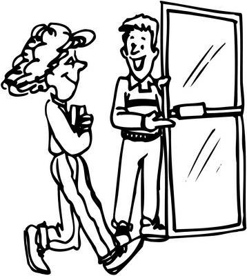 358x400 Open Door Clipart Someone