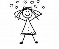 202x168 These Cute Girl Stick Figures Are Easy To Draw And Color! Draw