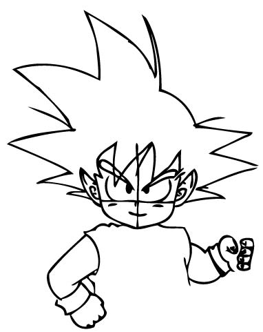 382x481 How To Draw Son Goku As A Child From Dragon Ball Z With Drawing