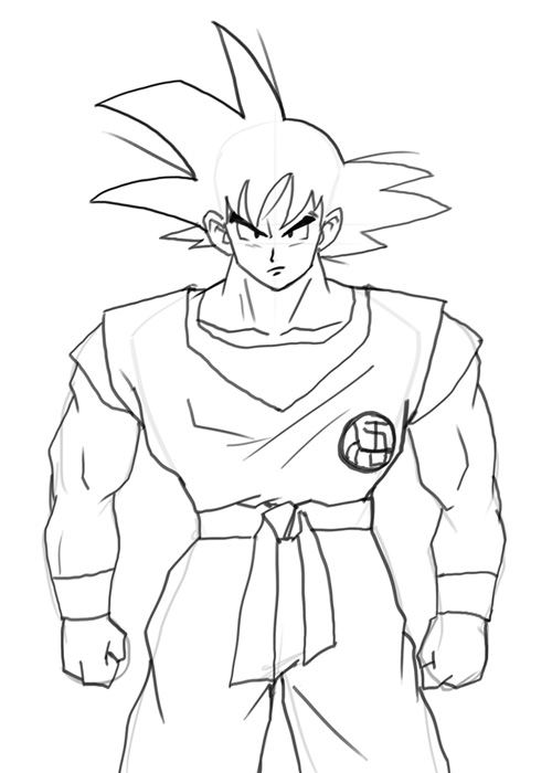 500x700 How To Draw Goku
