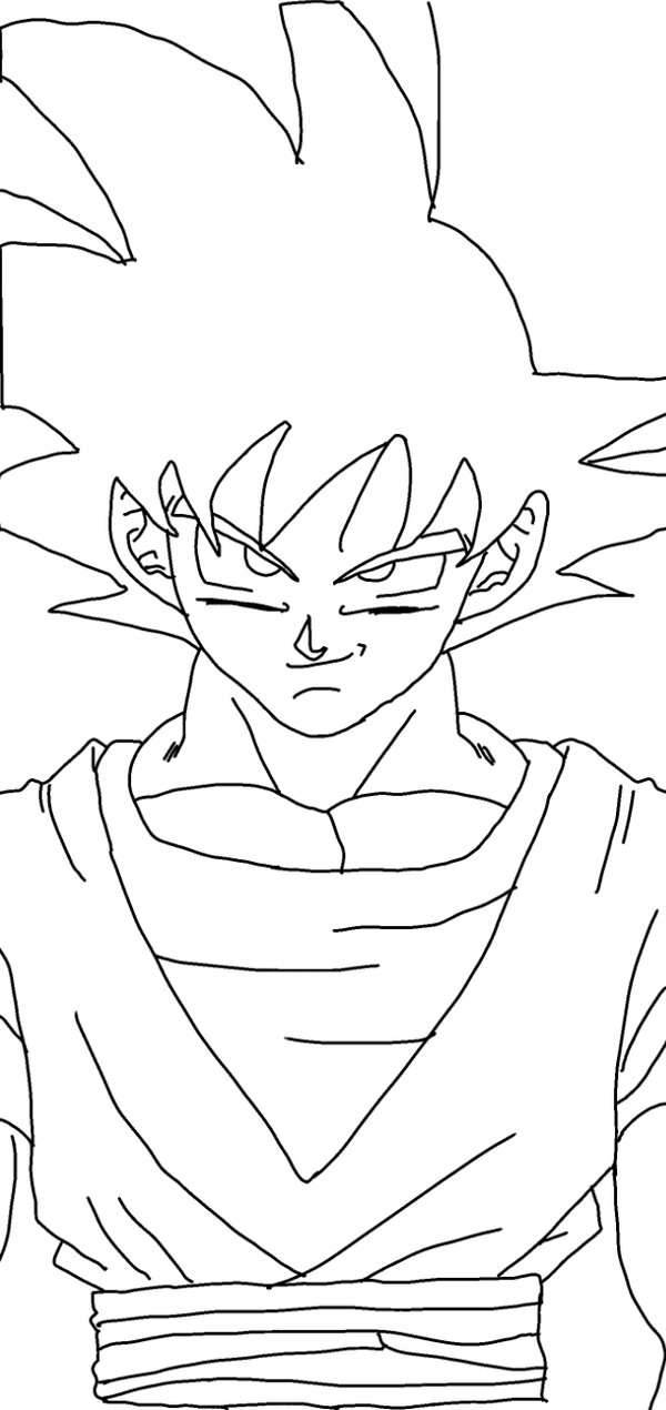 600x1270 Son Goku Drawing By Dbzfan2827