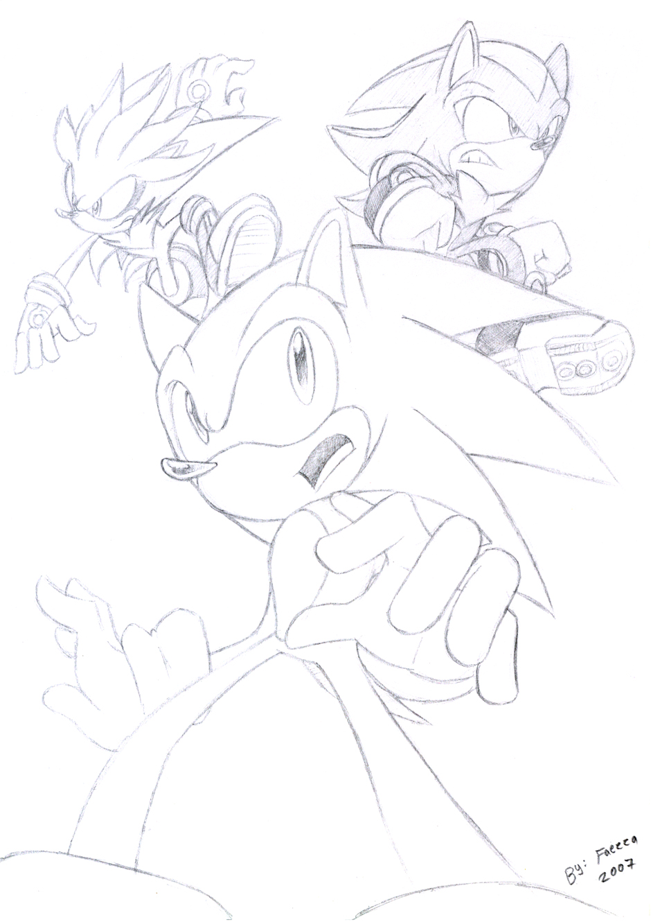 940x1330 Sonic Silver And Shadow By Faezza