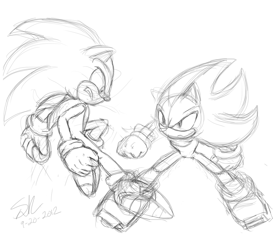 Sonic And Shadow Drawing at GetDrawings | Free download