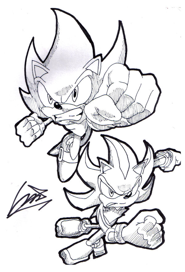 600x883 Super Sonic And Super Shadow By Venom34