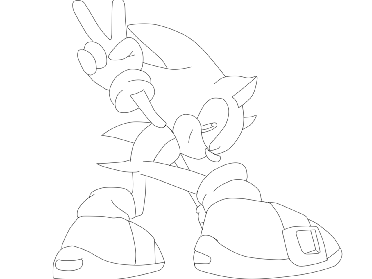 1280x960 Commission.sonic,(Digital Line Art) By Shadow G