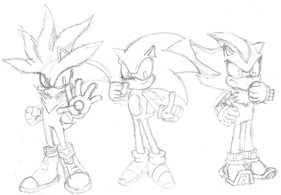 900x627 Sliver,sonic,shadow Drawing By Link2021