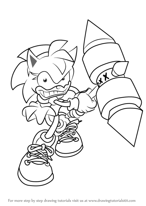 566x800 Learn How To Draw Rosy The Rascal From Sonic The Hedgehog (Sonic