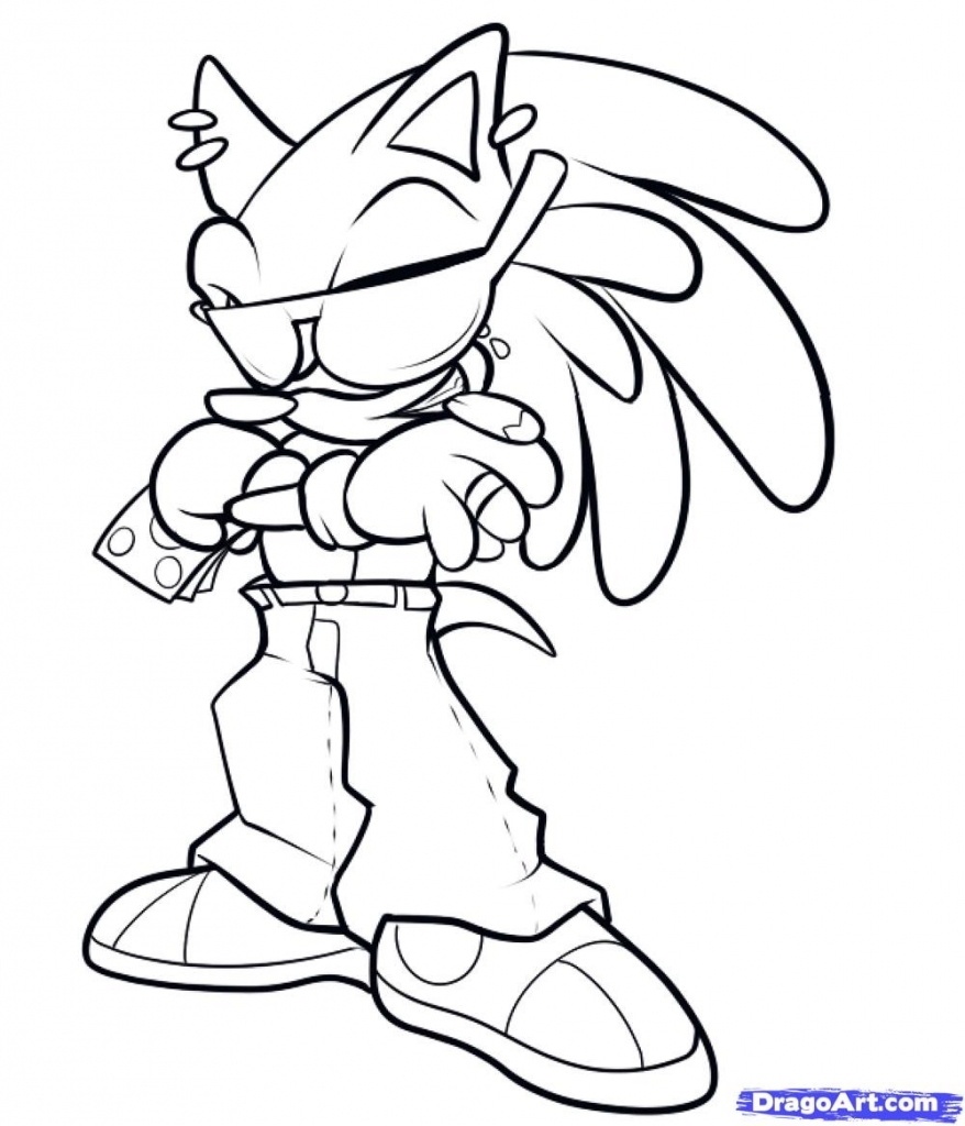 878x1024 How To Draw A Gangster How To Draw Gangster Sonic Step Step Video