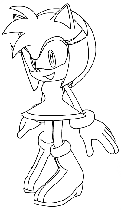 400x691 Amy Sonic Heroes By Glammies Lineart