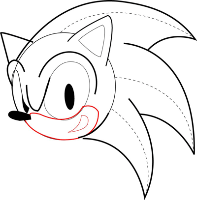 400x407 Step 4 Drawing Sonic's Face How 2 Draw Easy