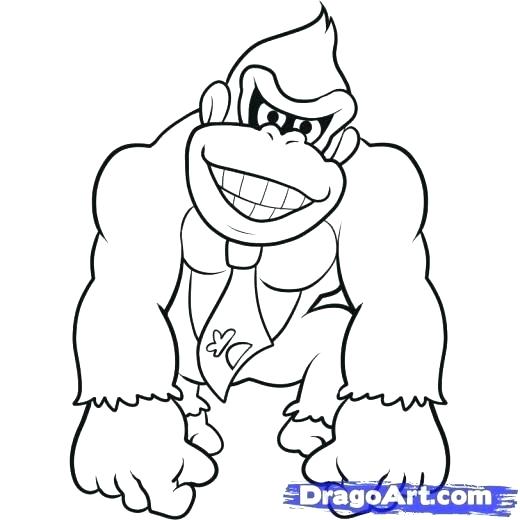 520x520 Donkey Kong Coloring Page How To Draw Sonic The Hedgehog In Easy