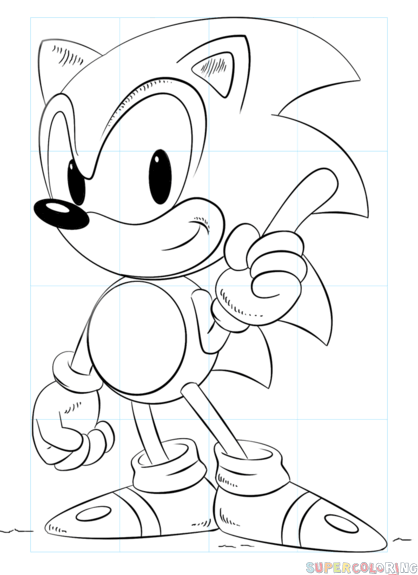 418x575 How To Draw Sonic The Hedgehog Step By Step Drawing Tutorials