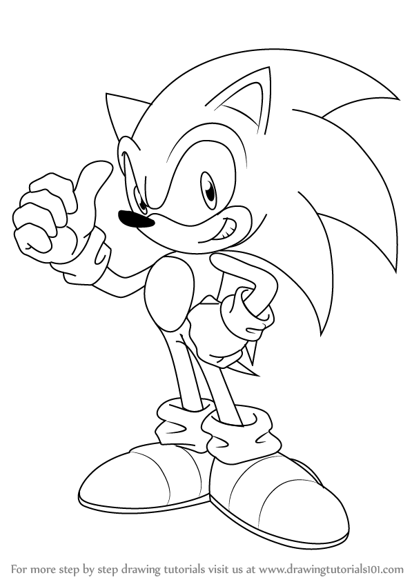 597x844 Learn How To Draw Sonic (Sonic The Hedgehog) Step By Step