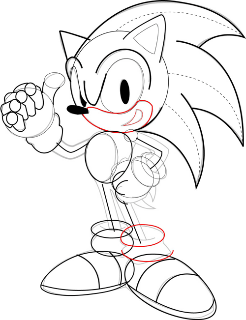 500x651 Step 6 Drawing Sonic The Hedgehog Step By Step Drawing Lesson