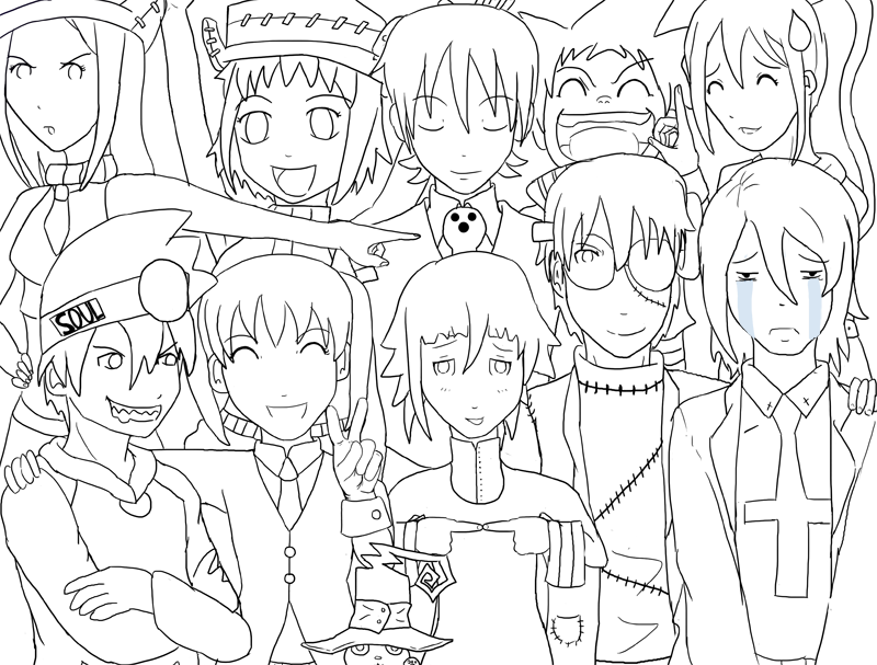 800x607 Soul Eater Art Trade Lines By Icypanther1