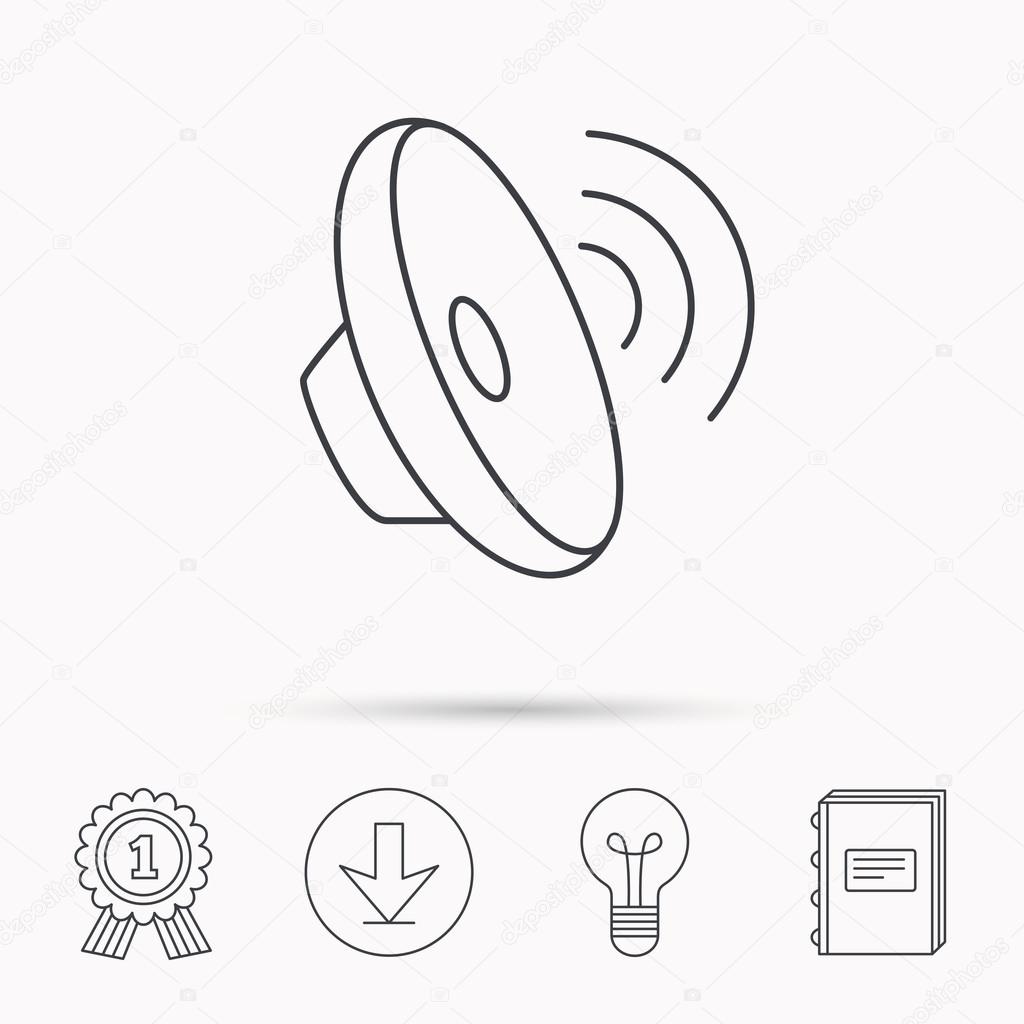 1024x1024 Sound Waves Icon. Audio Speaker Sign. Stock Vector Tanyastock