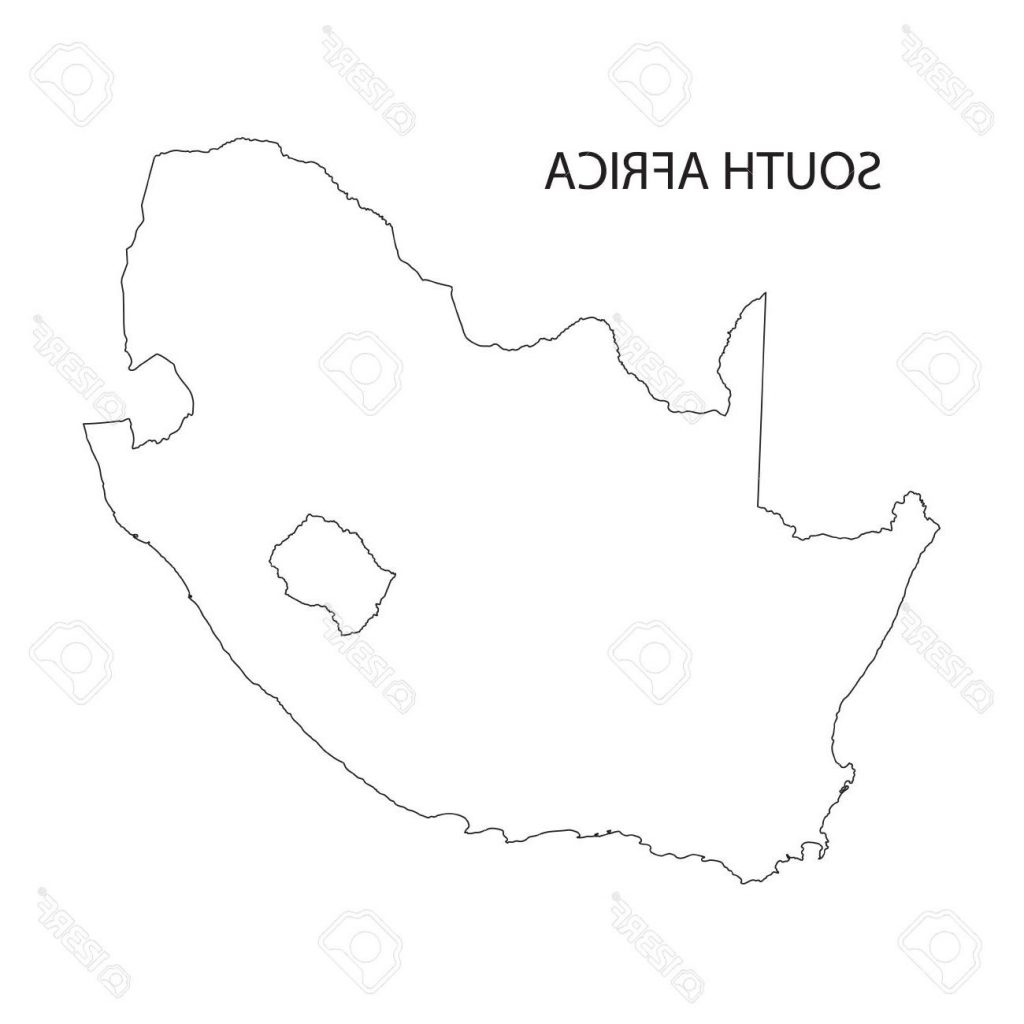 1024x1024 Best Free Outline Of South Africa Map Stock Vector Drawing