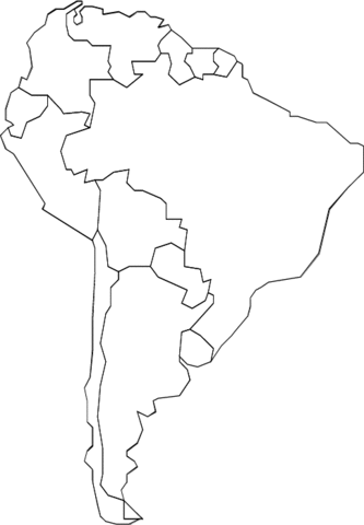 333x480 South America Coloring Map