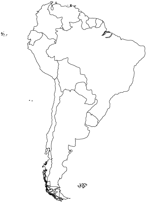 483x668 South America Outline Map