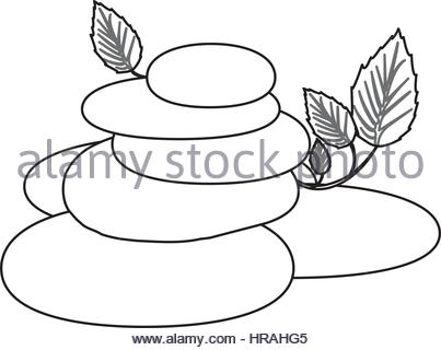 403x320 Spa Therapy Lava Stones And Creeper Plant Stock Vector Art