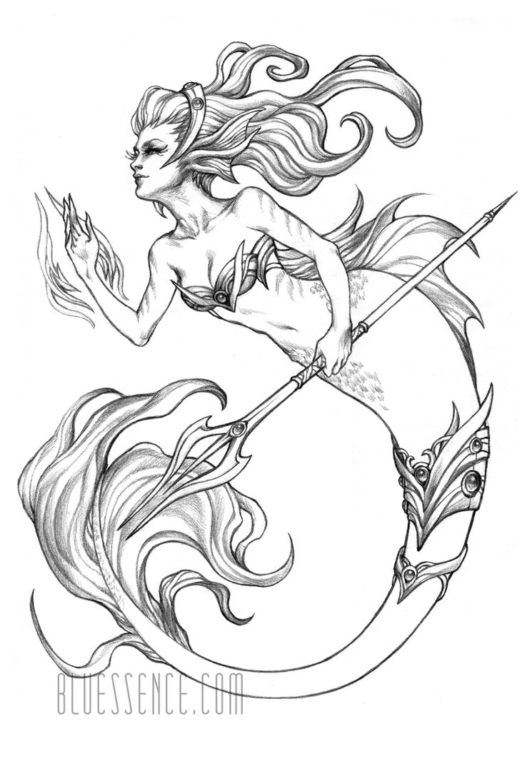 745x1073 Pencil Space Siren By Bluessence