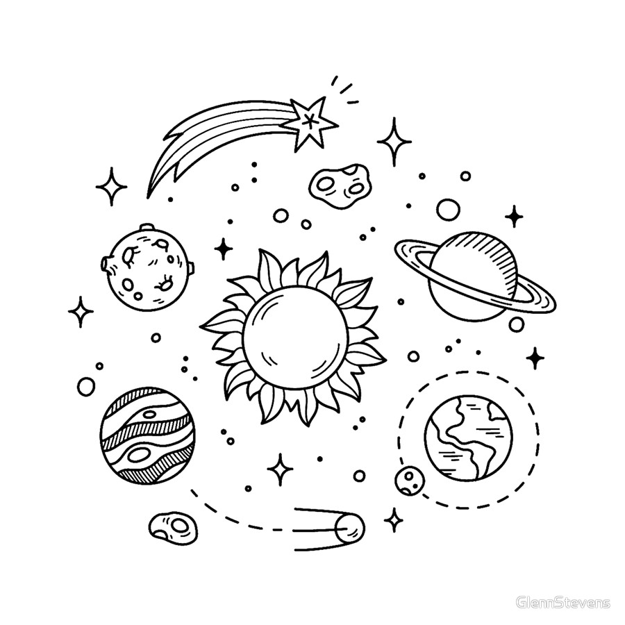 900x900 Space Tumblr Drawing Clocks By Glennstevens Redbubble