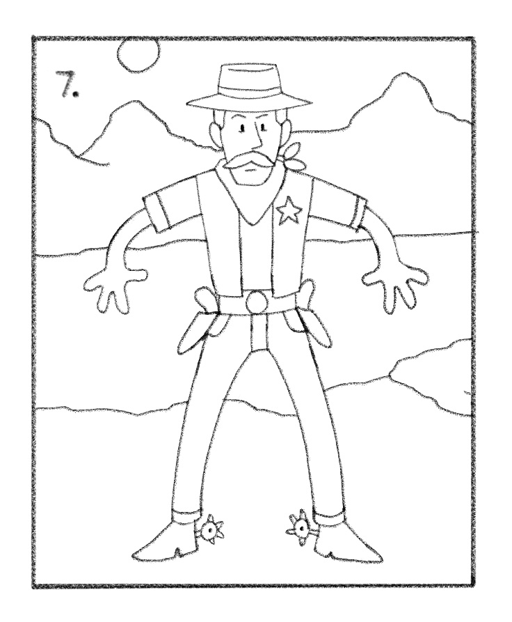 736x893 Cowboy Drawing Tutorial Draw A Cowboy Drawing Tutorials For Kids