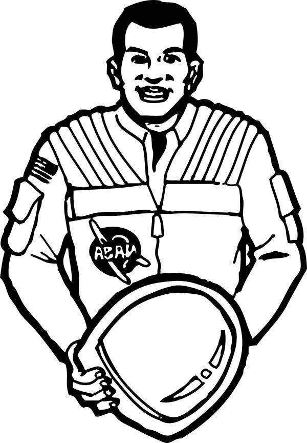 600x864 An Astronaut Put His Space Helmet Off Coloring Page
