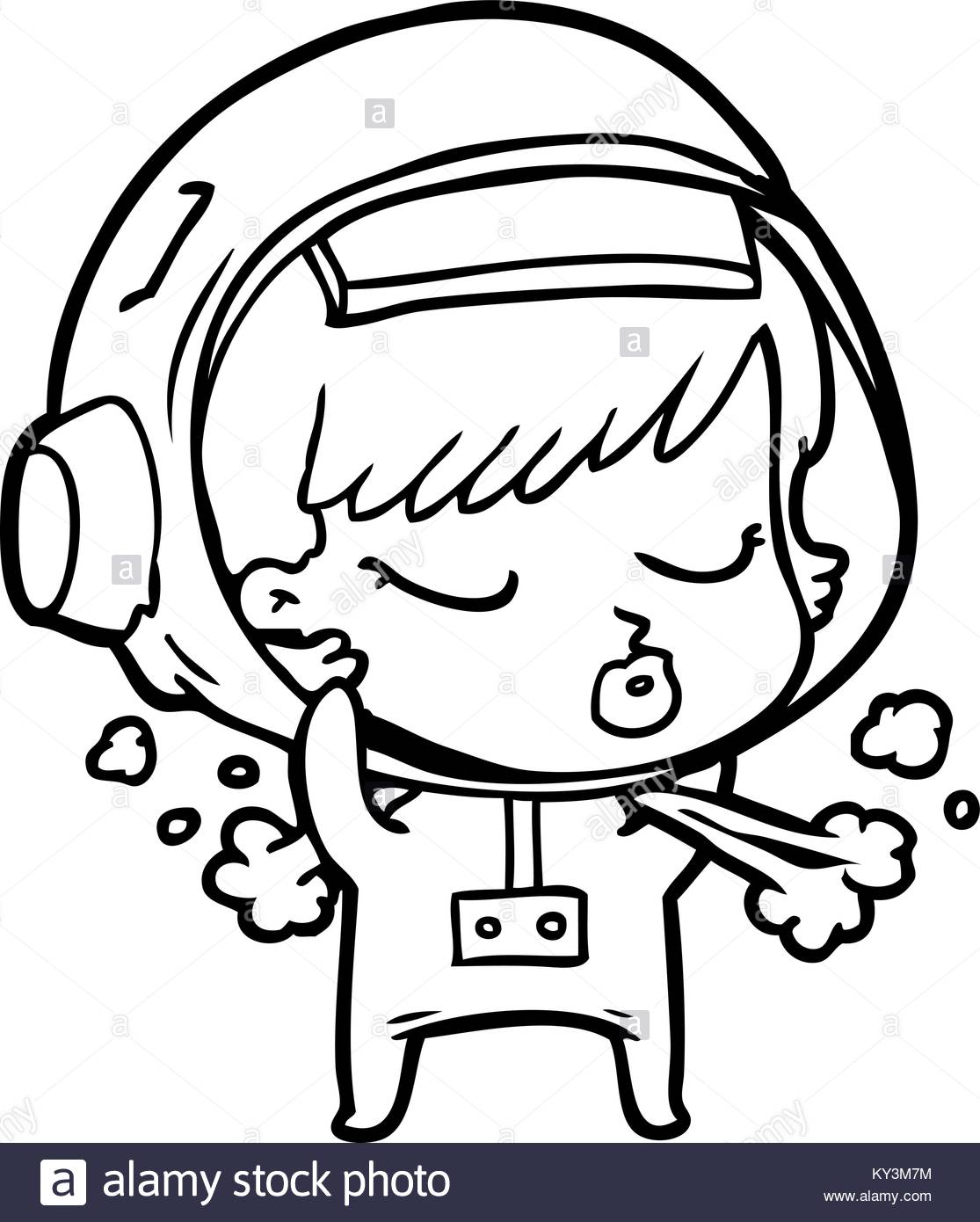 1115x1390 Cartoon Pretty Astronaut Girl Taking Off Space Helmet Stock Vector