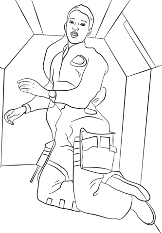 333x480 Dr. Mae C. Jemison In Space Coloring Page Free Printable