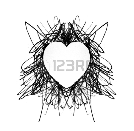 450x439 Drawn Heart, A Heart Shaped Negative Space Left By Thin Pencil