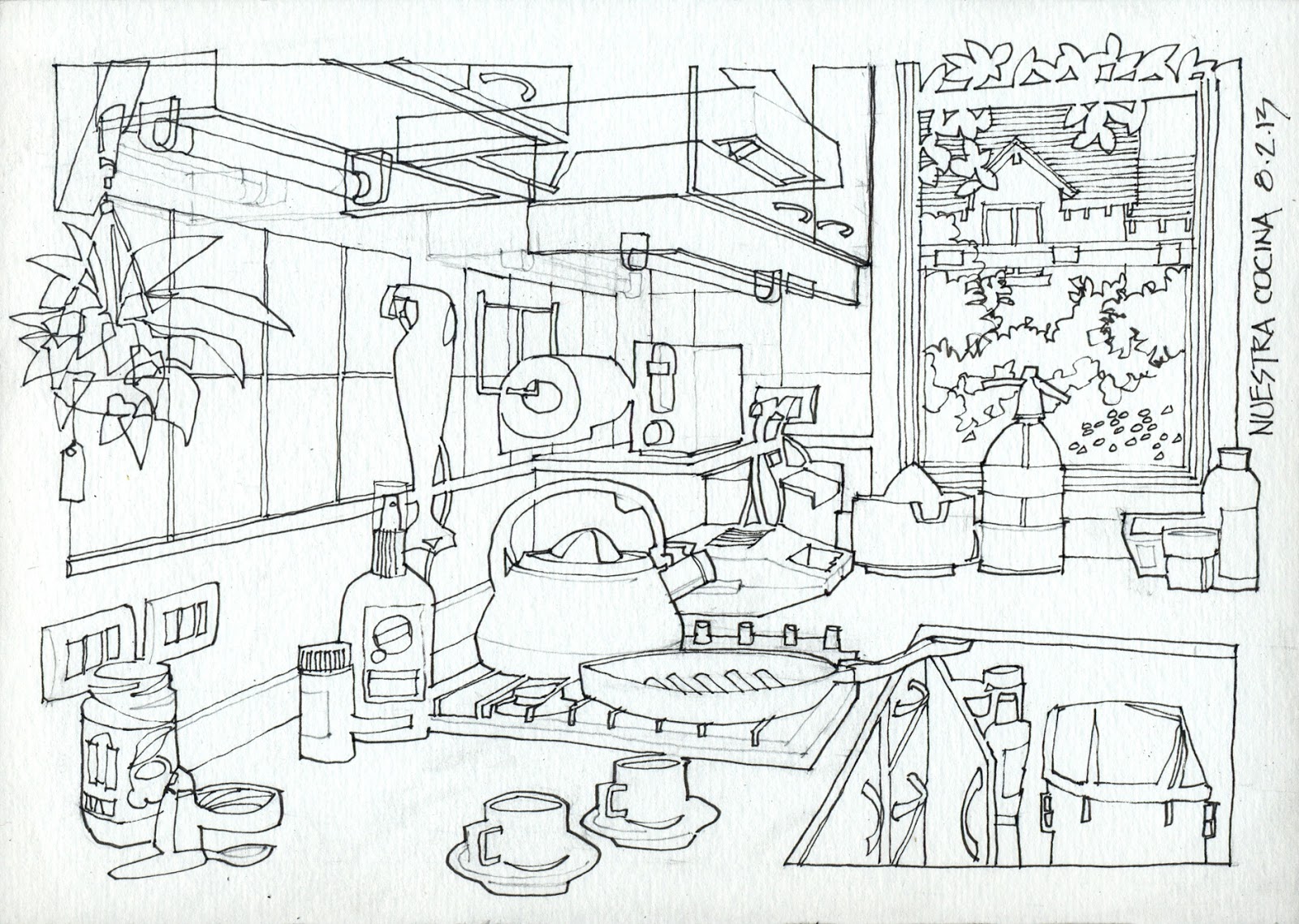1600x1139 Kitchen Step By Step (17 X 24 Cm) 1) I Plan The Drawing In Pencil