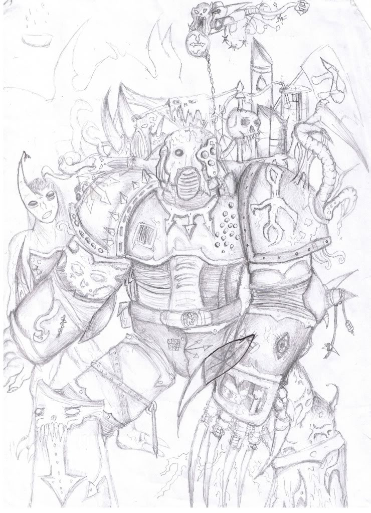 740x1023 My Pencil Chaos Space Marine