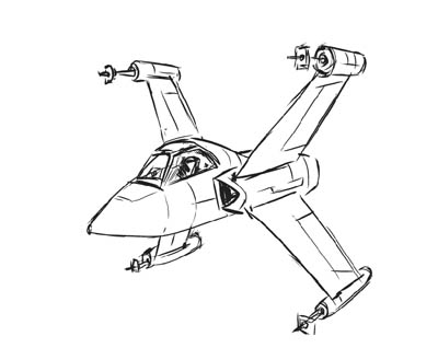 400x318 Spaceship Drawing
