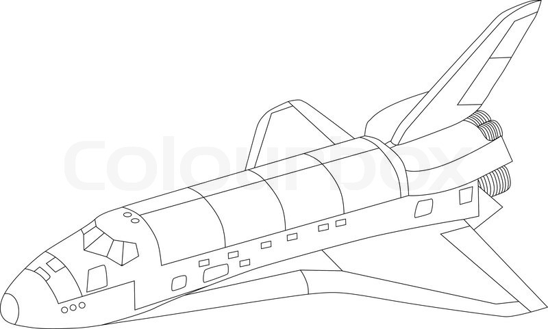 800x481 Vector Space Shuttle Isolated On White Background Stock Vector