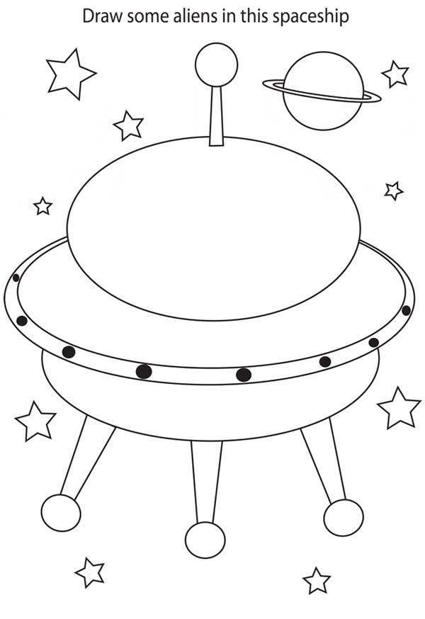 600x874 Drawing Alien In Spaceship Coloring Page