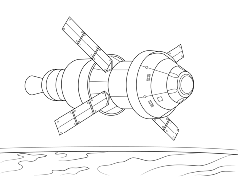 480x358 Orion Spacecraft Service Module Coloring Page