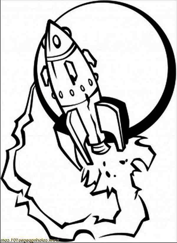600x823 Spaceship And The Moon Coloring Page