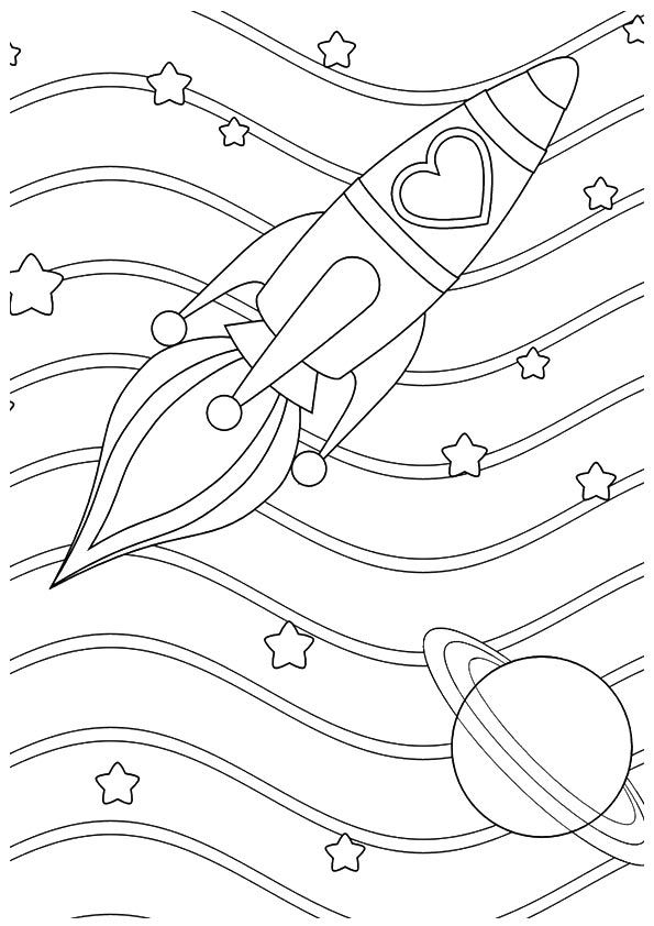 595x842 Print Coloring Image Spaceship