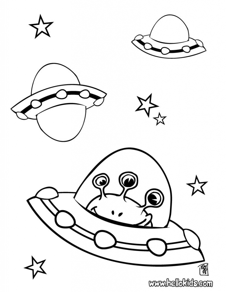 792x1024 How To Draw A Alien Spaceship Space Coloring Pages Alien