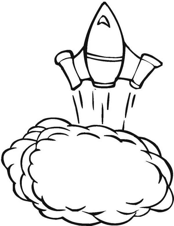 600x777 Spaceship Is Launch Coloring Page