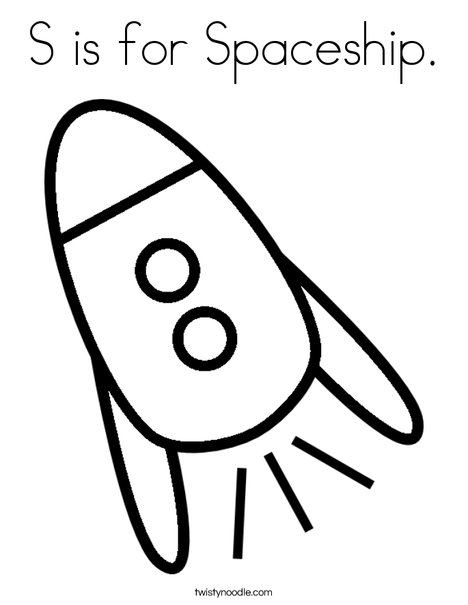 468x605 S Is For Spaceship Coloring Page