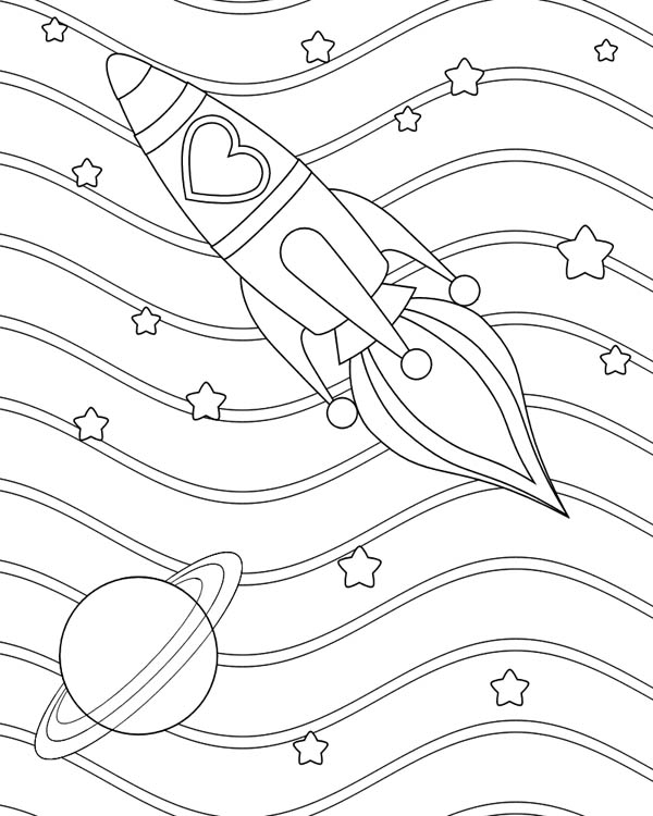600x750 Spaceship Coloring Page